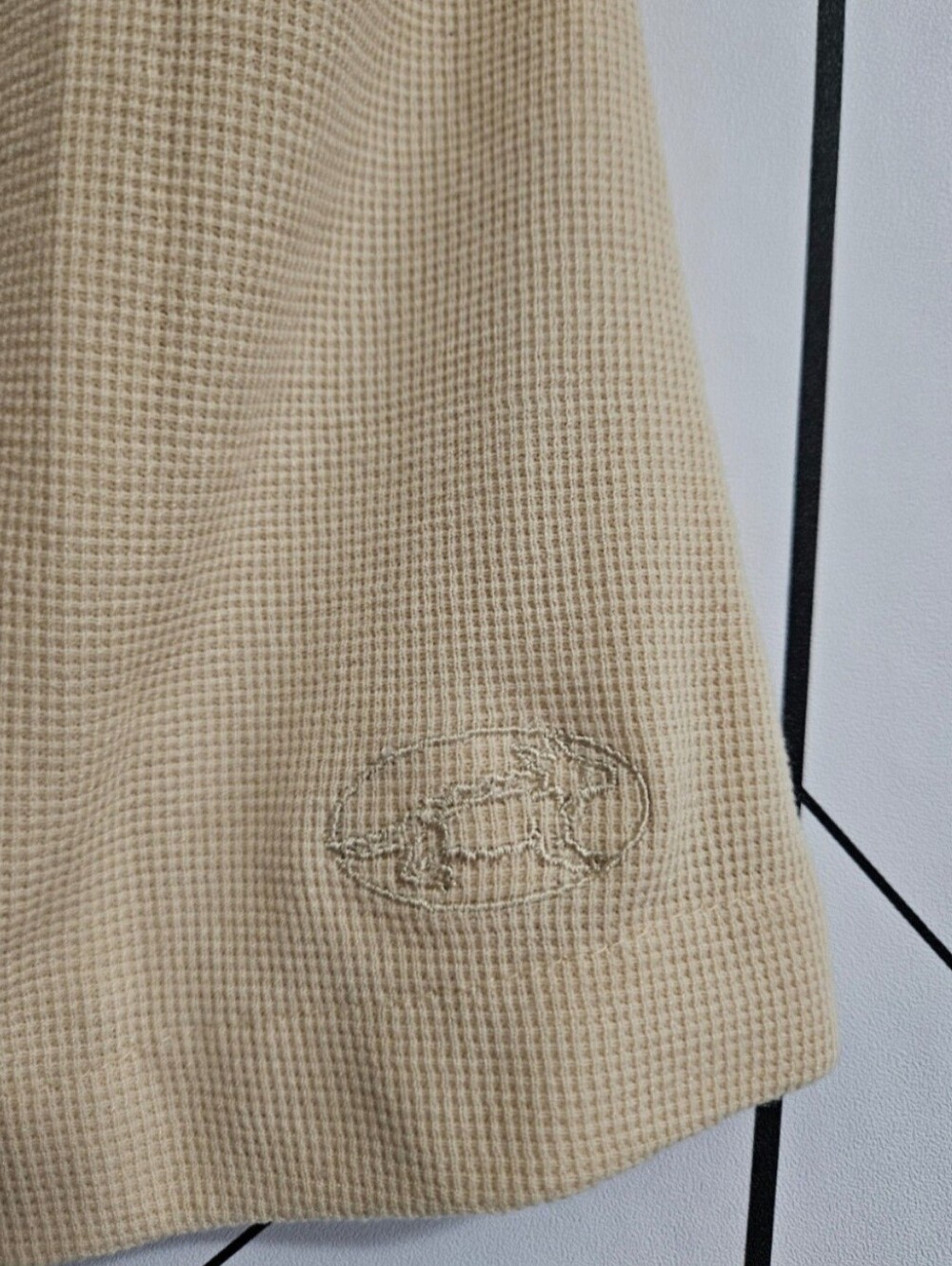 Vintage Horny Toad Thermal Tank Top Cream / Tan Toad&Co Made in USA, Size Large - Picture 2 of 7
